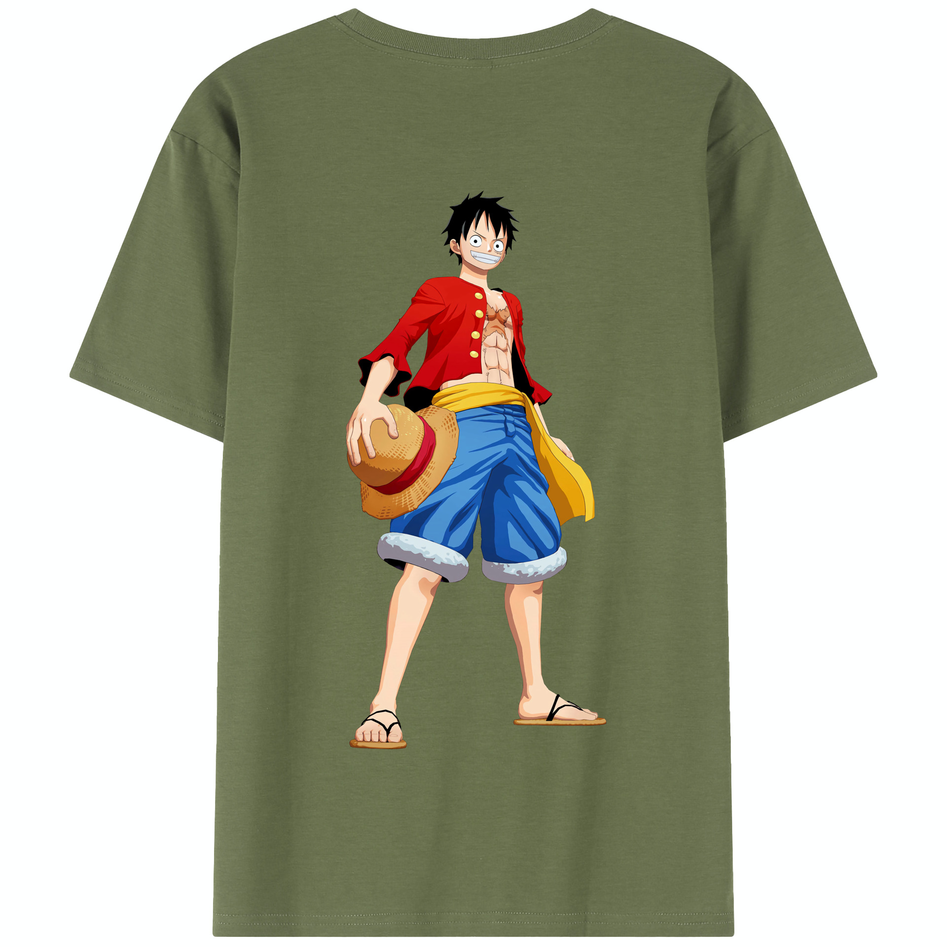 ワンピース モンキー・D・ルフィ ONE PIECE Monkey D. Luffy 綿100％半袖Tシャツ（背面プリント）